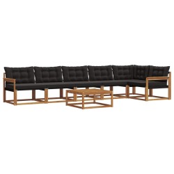 Ensemble de canapés d'extérieur 7 pcs Naturel et Noir 638513638513