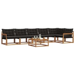 Ensemble de canapés d'extérieur 7 pcs Naturel et Noir 638513638513