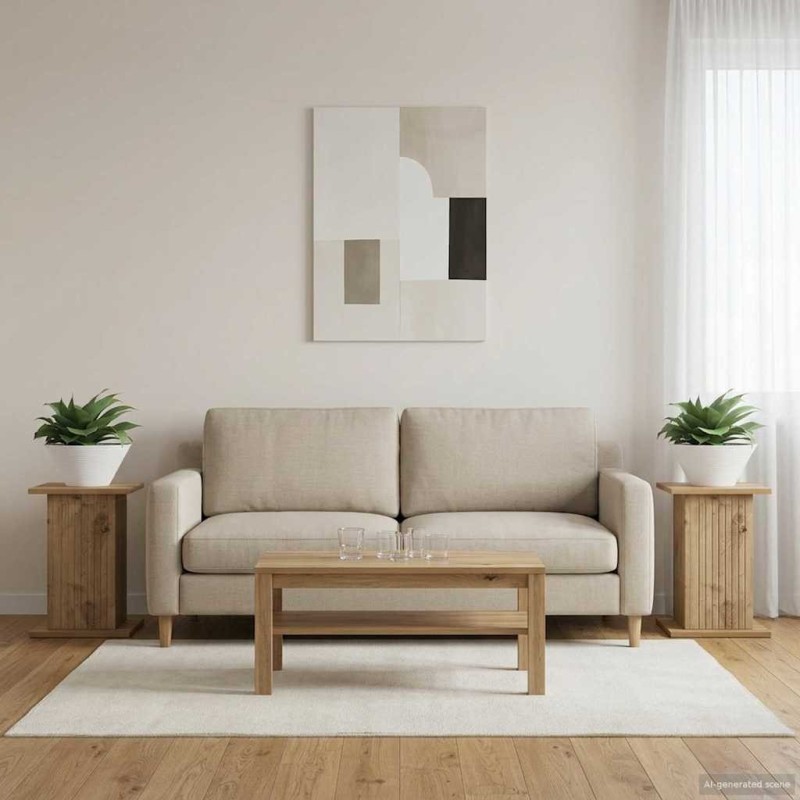Support de Plante 2 pc Chêne artisanal 30,5 x 30 x 43 cm 638515638515
