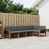 Ensemble de canapés d'extérieur 7 pcs Naturel et noir 638519638519