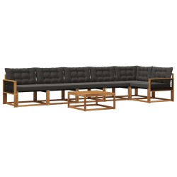 Ensemble de canapés d'extérieur 7 pcs Naturel et noir 638519638519