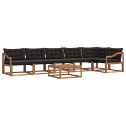 Ensemble de canapés d'extérieur 7 pcs Naturel et Noir 638522638522