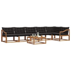 Ensemble de canapés d'extérieur 7 pcs Naturel et Noir 638522638522