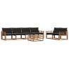 Ensemble de canapés d'extérieur 7 pcs Naturel et Noir 638523638523