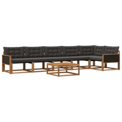 Ensemble de canapés d'extérieur 7 pcs Naturel et noir 638526638526