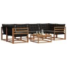 Ensemble de canapés d'extérieur 7 pcs Naturel et Noir 638532638532