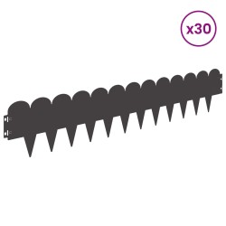 Bordure de Pelouse 30 pcs 103 x 20 cm Acier Noir 638536638536