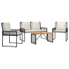 Ensemble de meubles d'extérieur 4 pcs Noir et blanc crème 638542638542