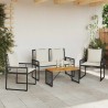 Ensemble de meubles d'extérieur 4 pcs Noir et blanc crème 638542638542