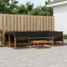 Ensemble de canapés d'extérieur 7 pcs Naturel et noir 638545638545