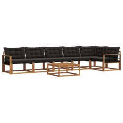 Ensemble de canapés d'extérieur 7 pcs Naturel et Noir 638547638547