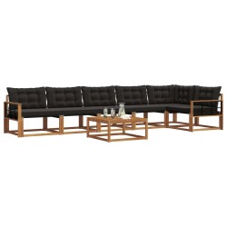 Ensemble de canapés d'extérieur 7 pcs Naturel et Noir 638547638547