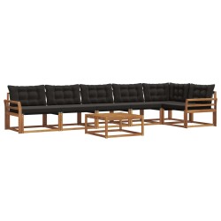 Ensemble de canapés d'extérieur 7 pcs Naturel et Noir 638548638548