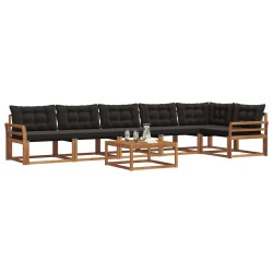Ensemble de canapés d'extérieur 7 pcs Naturel et Noir 638548638548