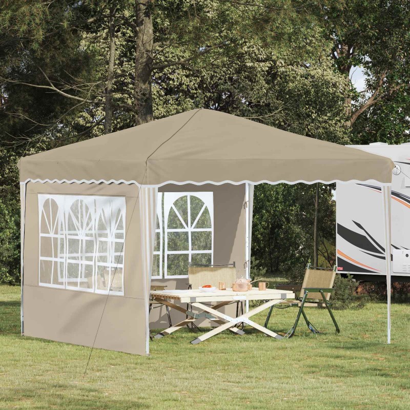 Tente de fête pop-up 288 x 288 x 245 cm Crème Tissu Oxford 638551638551