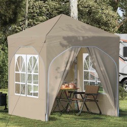 Tente de fête pop-up 192 x 192 x 245 cm Crème 638554638554