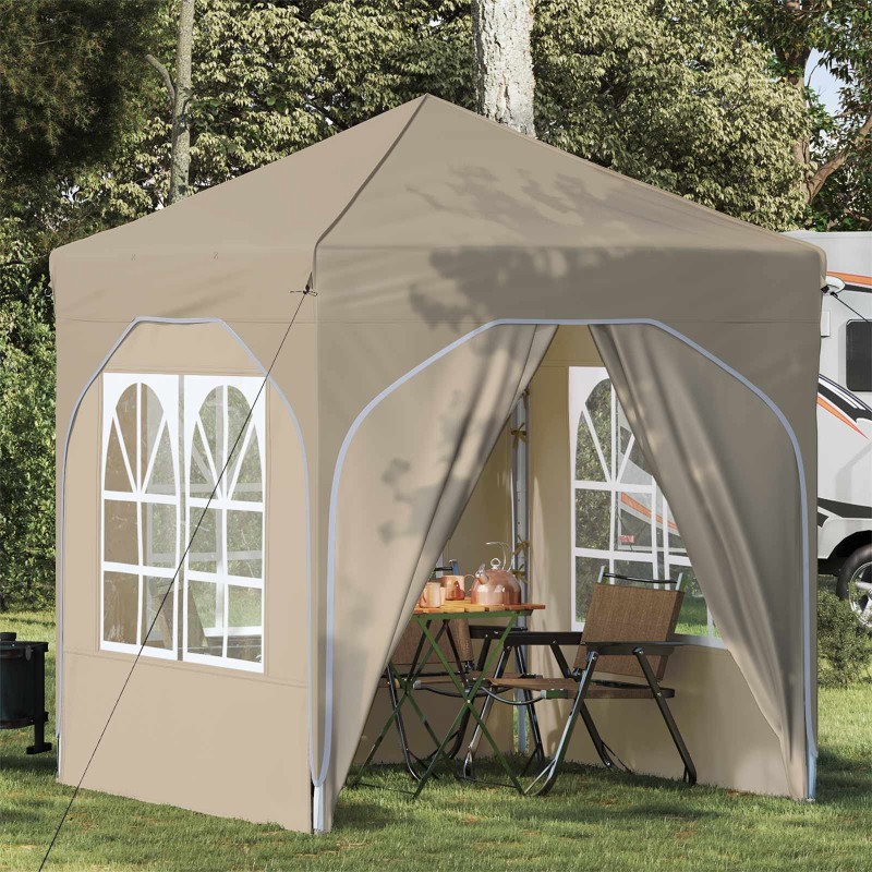 Tente de fête pop-up 192 x 192 x 245 cm Crème 638554638554