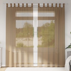 Voilages à œillets 2 pcs marron clair 140 x 225 cm 638557638557