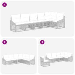 Ensemble de canapé de jardin 6 pcs Gris polyrotin 638561638561