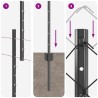 Clôture grillagée avec poteau 10 x 1,5 m Acier recouvert de PVC 638564638564