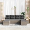 Ensemble de canapé de jardin 6 pcs Gris Poly Rattan 638565638565