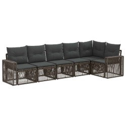 Ensemble de canapé de jardin 6 pcs Gris et Gris foncé polyrotin 638567638567