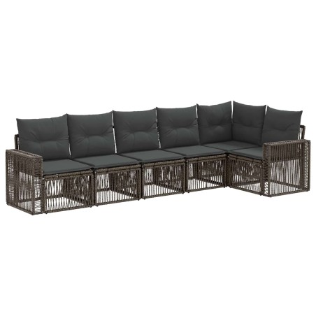 Ensemble de canapé de jardin 6 pcs Gris et Gris foncé polyrotin 638567638567