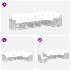 Ensemble de canapé de jardin 6 pcs Gris et Gris foncé polyrotin 638567638567