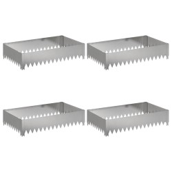 Bordure de Pelouse 4 pcs 100 x 60 x 20 cm Acier Argenté 638569638569