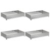 Bordure de Pelouse 4 pcs 100 x 60 x 20 cm Acier Argenté 638569638569