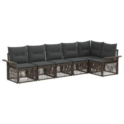Ensemble de canapé de jardin 6 pcs Gris polyrotin 638574638574