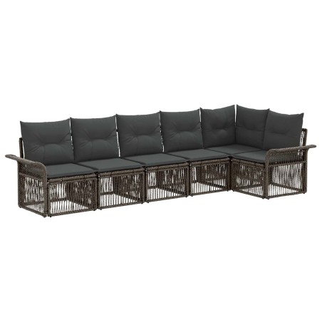 Ensemble de canapé de jardin 6 pcs Gris polyrotin 638574638574