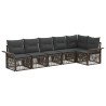 Ensemble de canapé de jardin 6 pcs Gris polyrotin 638574638574