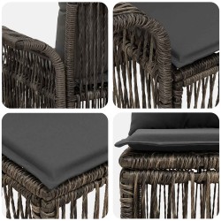 Ensemble de canapé de jardin 6 pcs Gris polyrotin 638574638574