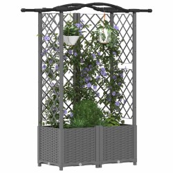 Lit Élevé avec Treillis et Toit Gris clair 122 x 40 x 138 cm PP 638578638578