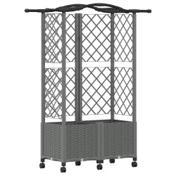 Lit Élevé avec Treillis et Toit Gris clair 122 x 40 x 144 cm PP 638579638579