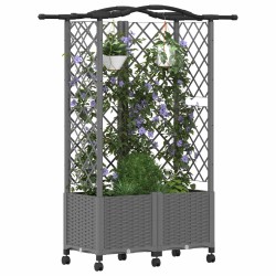 Lit Élevé avec Treillis et Toit Gris clair 122 x 40 x 144 cm PP 638579638579