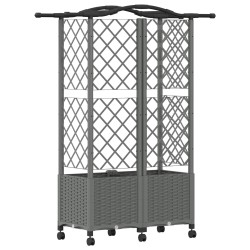 Lit Élevé avec Treillis et Toit Gris clair 122 x 40 x 144 cm PP 638579638579