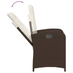 Ensemble à manger de jardin 5 pcs et coussins marron poly rotin 638580638580