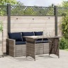 Ensemble à manger de jardin et coussins 2 pcs gris rotin 638584638584