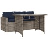 Ensemble à manger de jardin et coussins 2 pcs gris rotin 638584638584