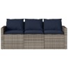 Ensemble à manger de jardin et coussins 2 pcs gris rotin 638584638584