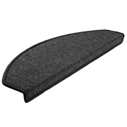 Tapis d'escalier lot de 30 65 x 24 x 4 cm anthracite demi-rond grand format 638585638585