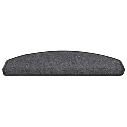 Tapis d'escalier lot de 30 65 x 24 x 4 cm anthracite demi-rond grand format 638585638585