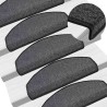 Tapis d'escalier lot de 30 65 x 24 x 4 cm anthracite demi-rond grand format 638585638585