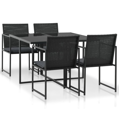 Ensemble à manger d'extérieur 5pcs avec coussins Résine tressée 638588638588