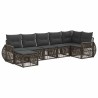 Ensemble de canapé de jardin 7 pcs Gris et Gris foncé polyrotin 638589638589