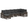 Ensemble de canapé de jardin 7 pcs Gris et Gris foncé polyrotin 638590638590