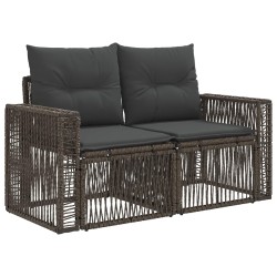 Ensemble de canapé de jardin 7 pcs Gris et Gris foncé polyrotin 638590638590