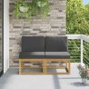 2 Pièce Sofa de milieu extérieur Bois d'Acacia Massif Blanc 638591638591